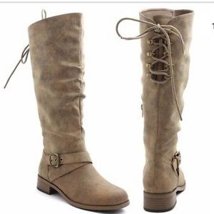 XOXO Tan Cream- Tall Calf Boots